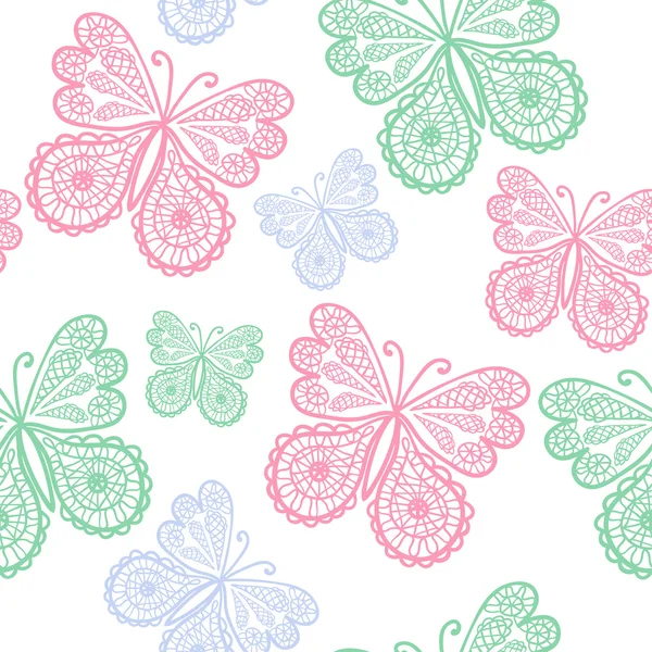 Patrón con mariposas — Vector de stock