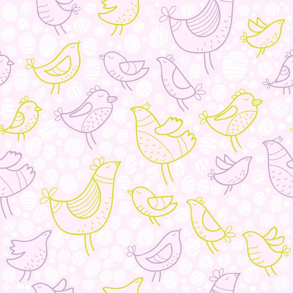 Naadloos patroon met vogels — Stockvector
