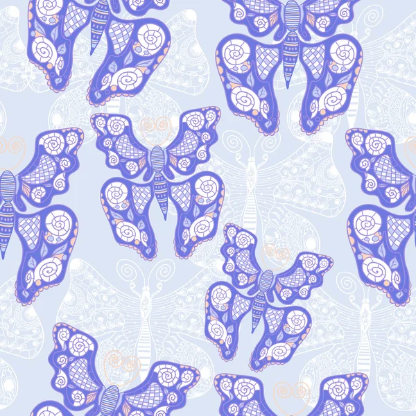 Modèle avec des papillons — Image vectorielle