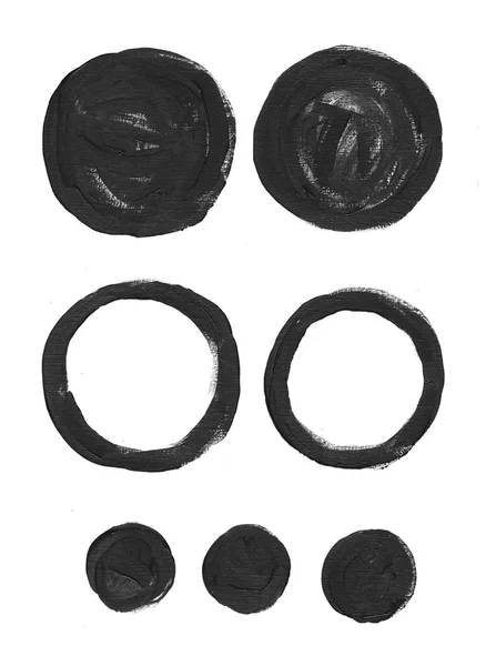 Black circle brush strokes — Stock Photo, Image