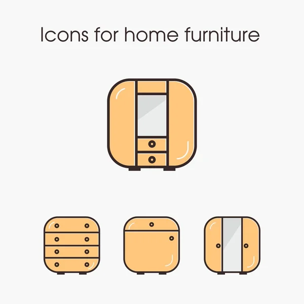 Ícones para móveis de casa — Vetor de Stock