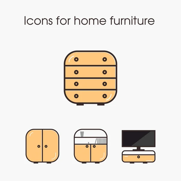 Ícones para móveis de casa — Vetor de Stock
