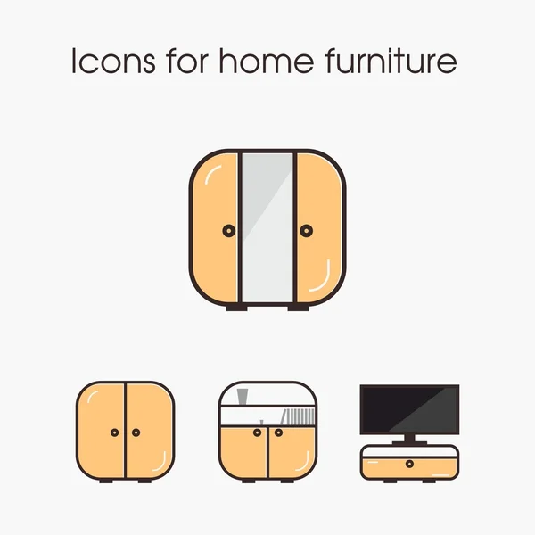 Symbole für Wohnmöbel — Stockvektor