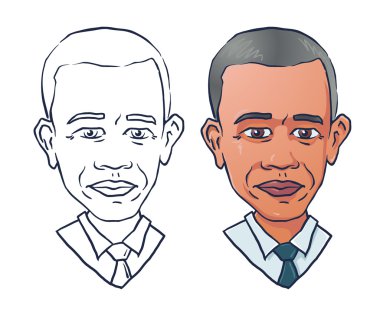 Başkan Barack Obama vektör portresi