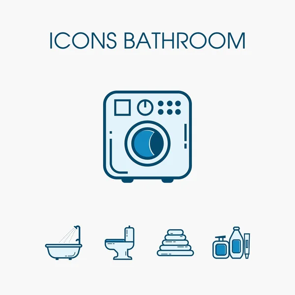 Icons Badezimmerset — Stockvektor