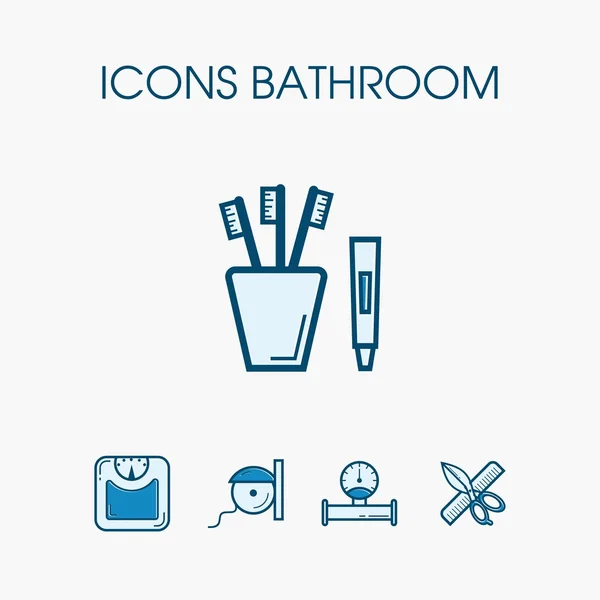 Icons Badezimmerset — Stockvektor