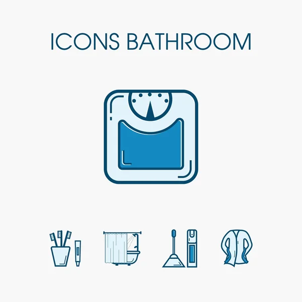 Набор для ванной комнаты с иконами — стоковый вектор