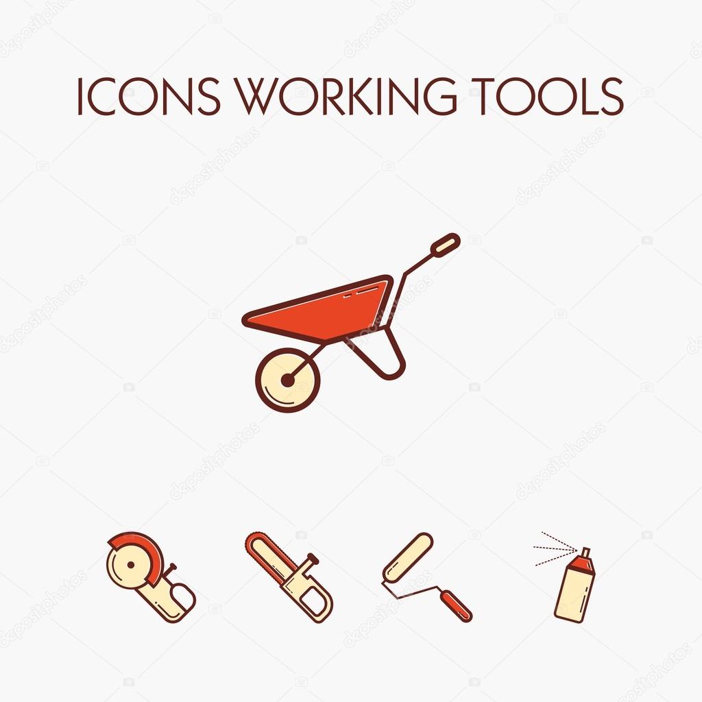 Icons worcking tools