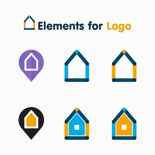 Çeşitli soyut simgeler evleri