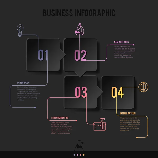 Mise en page infographique d'affaires colorée — Image vectorielle