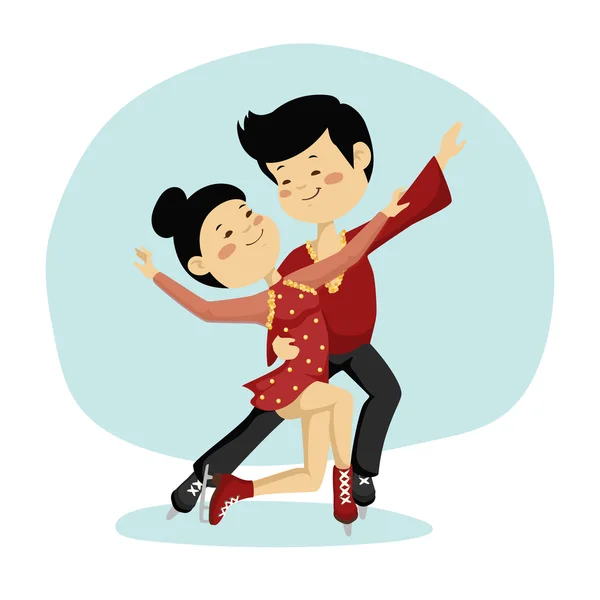 Figure skating couple — Stock Vector