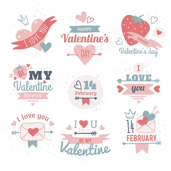 Etiquetas del día de San Valentín . — Vector de stock