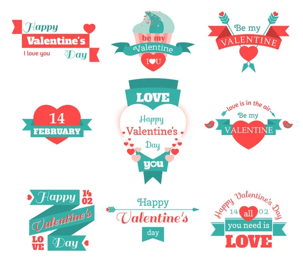 Valentine Day Labels — Stock Vector