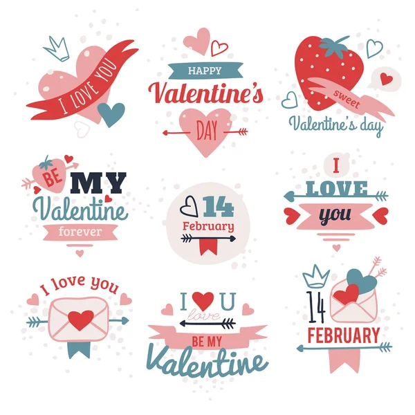 Valentine Day Labels — Stock Vector