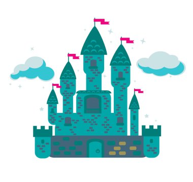 Magical fabulous cartoon castle. vector