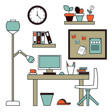 Bilgisayar ile modern yaratıcı ofis çalışma alanı.