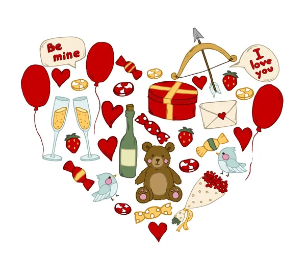 Valentine's day and love icons — Stock Vector