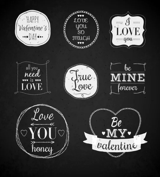 Valentines day chalk set — Stock Vector