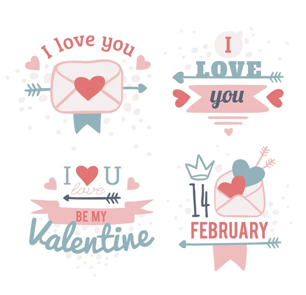 Feliz día de San Valentín y elementos de diseño de deshierbe — Archivo Imágenes Vectoriales