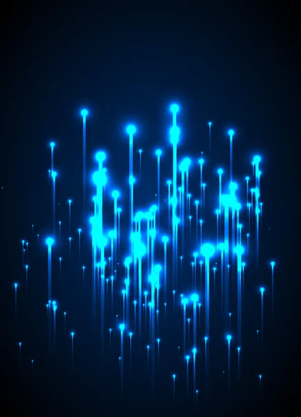 Modré neonové světlo paprsky — Stockový vektor