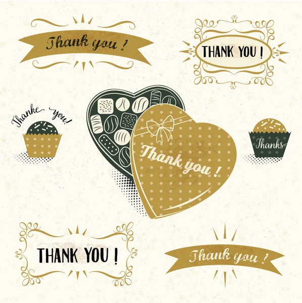 Design de carte de remerciement — Image vectorielle