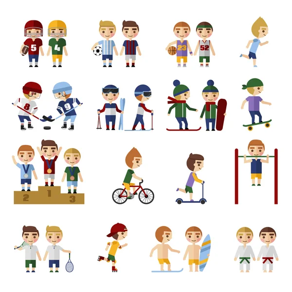 Deportes conjunto de personas — Vector de stock