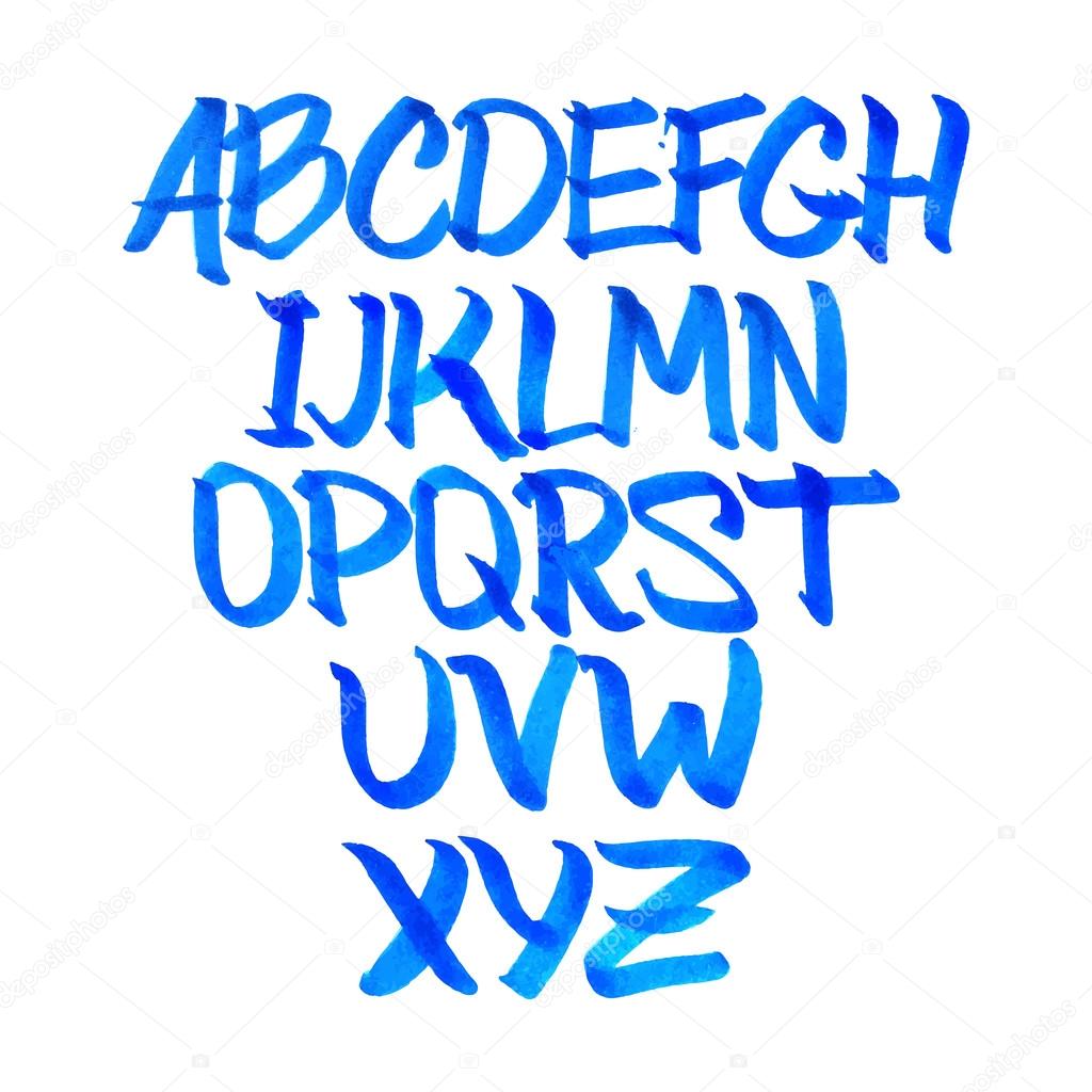 Hand drawn letters of the alphabet