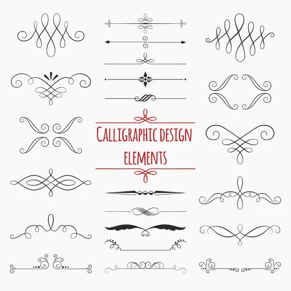 Elementos de diseño caligráfico — Vector de stock