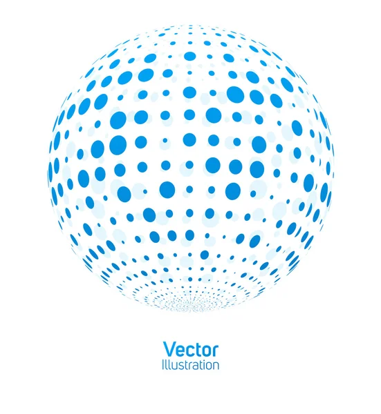 Blauwe bal met het digitale — Stockvector