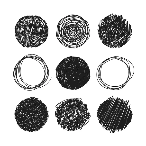 Acuarela negra circular — Vector de stock
