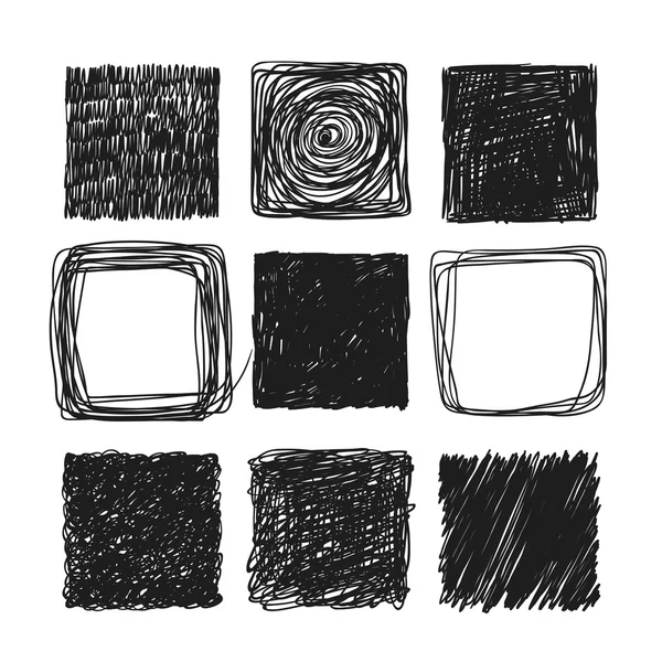 Quadrati acquerello nero — Vettoriale Stock
