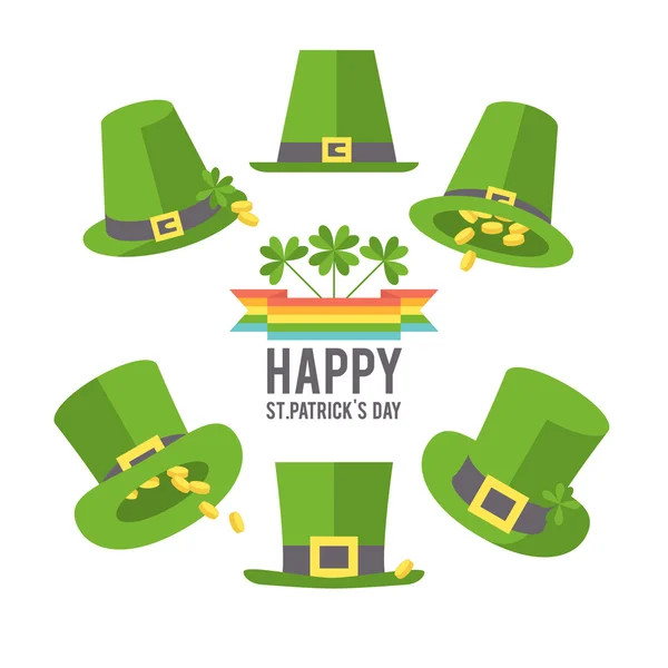 St. Patrick's Day hat set — Stock Vector