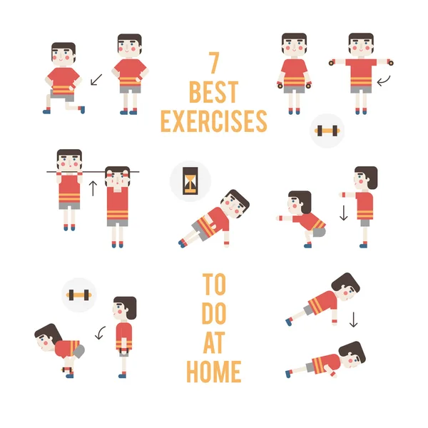 Ensemble d'infographies de sport et de fitness — Image vectorielle