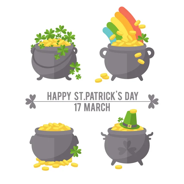 Pot with gold for St. Patrick's day — Stock Vector