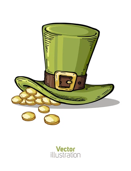 Topi hijau St. Patrick - Stok Vektor