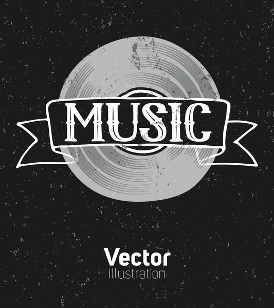 Zwarte muziek achtergrond concept — Stockvector