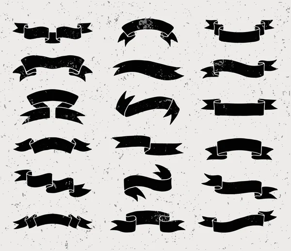 블랙 리본 세트 — 스톡 벡터