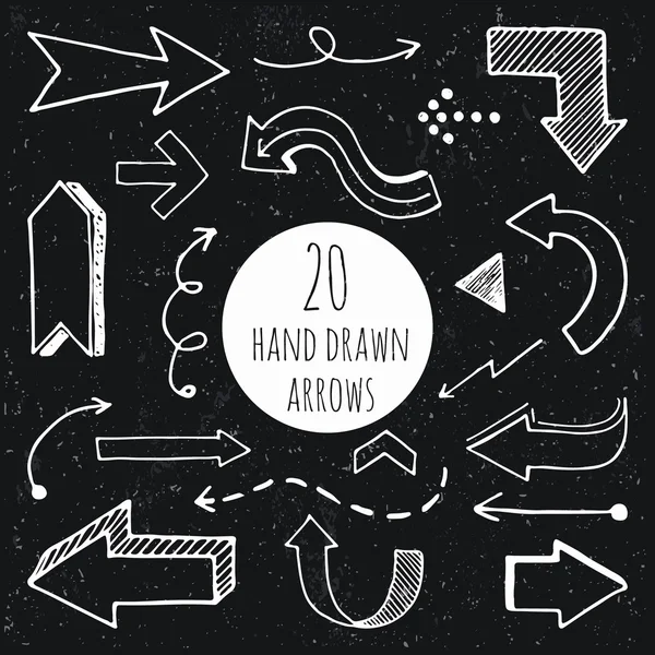 Hand drawn arrows set — Stock Vector