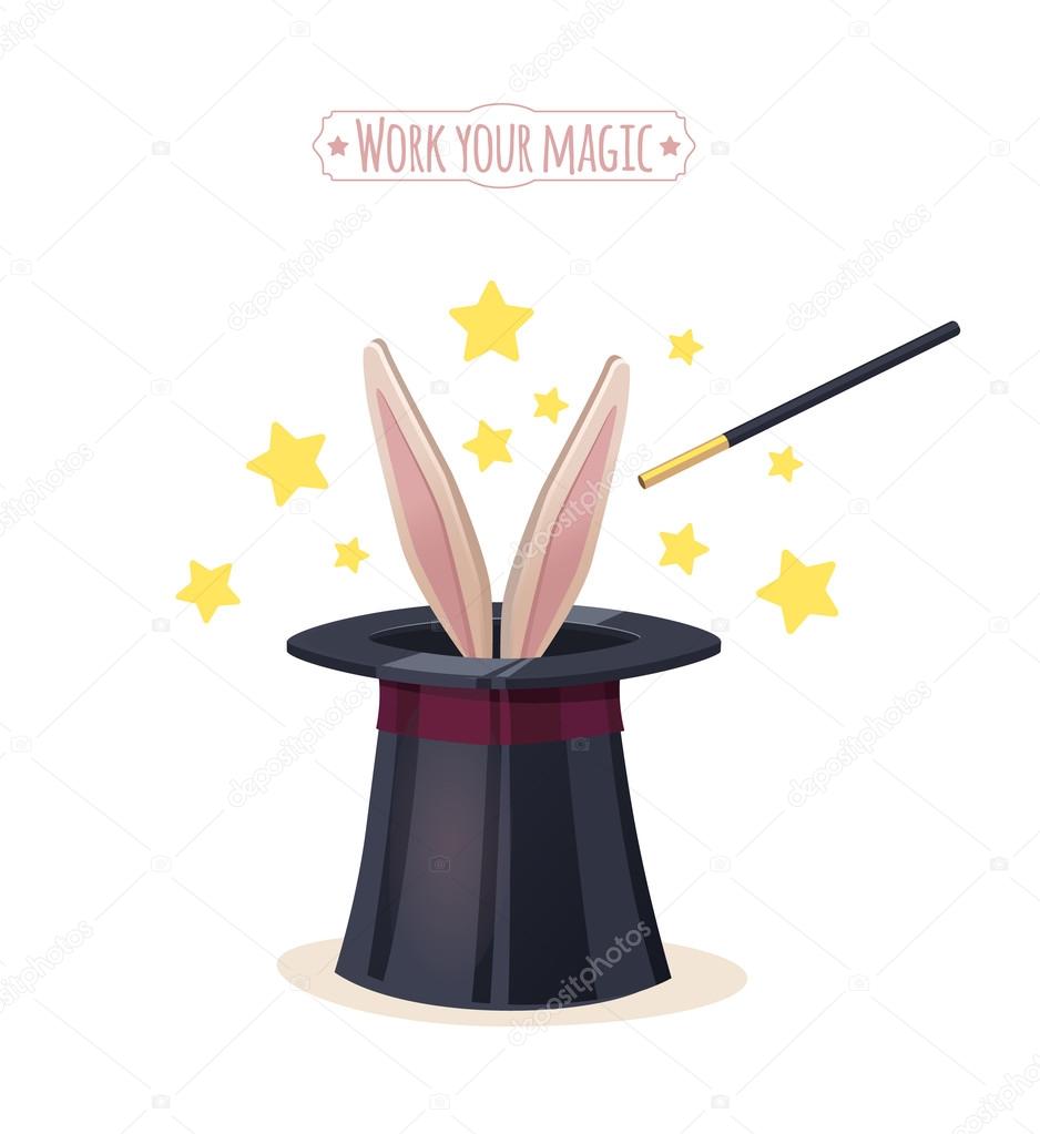 Magic top hat with rabbit