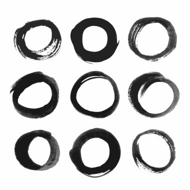 Siyah suluboya daireler