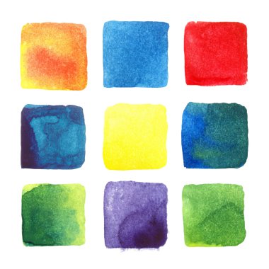 Alacalı suluboya kareler