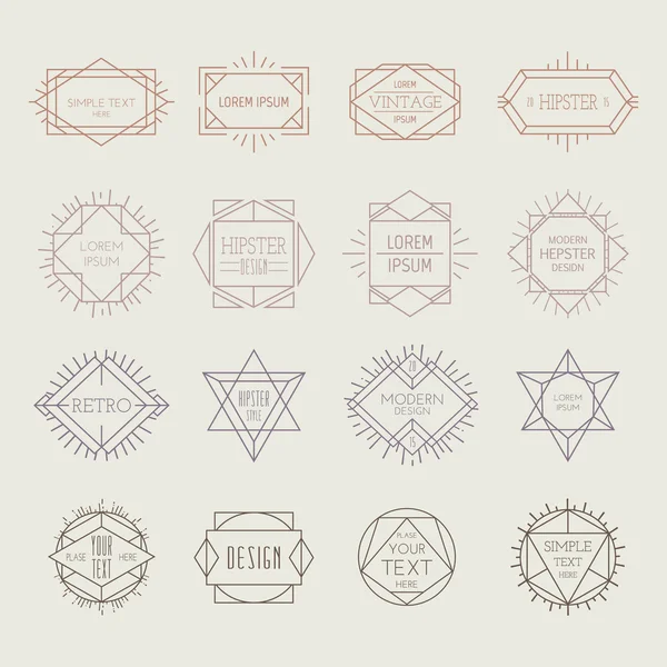 Set of linear badges — Stock Vector