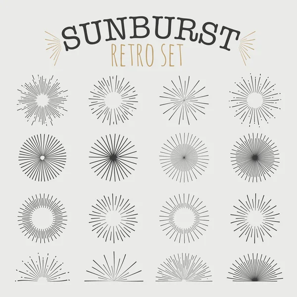 Hand drawn sunbursts — Stock Vector