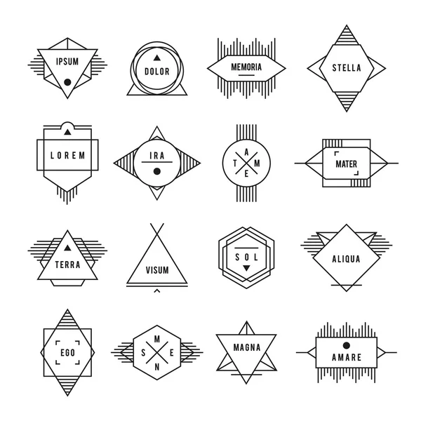 Juego de insignias lineales — Archivo Imágenes Vectoriales