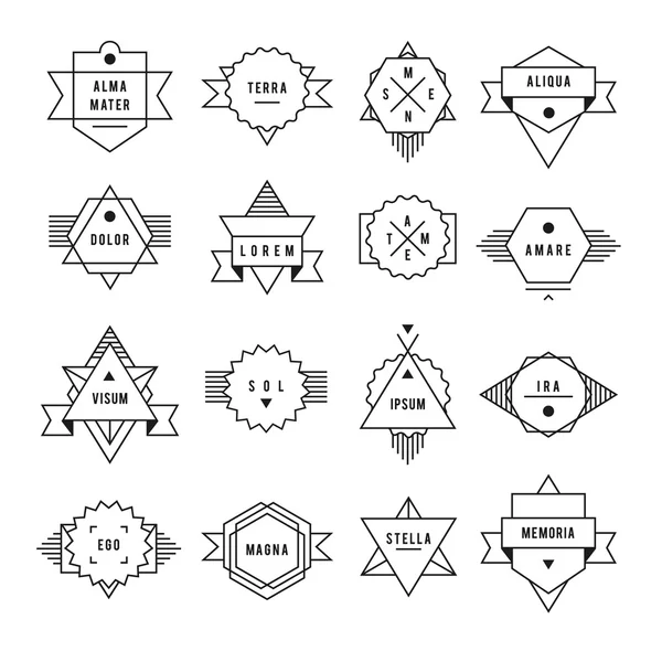 Juego de insignias lineales — Vector de stock