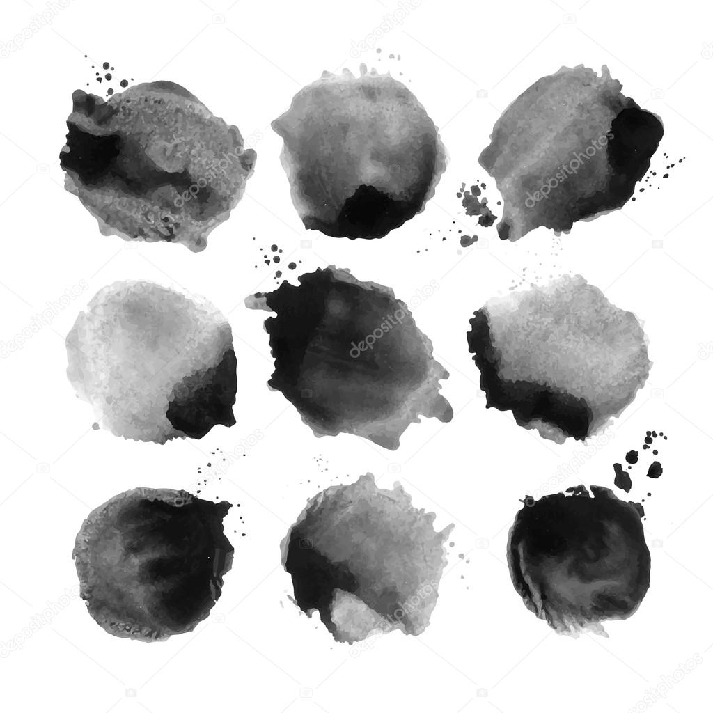 Black watercolor  circles