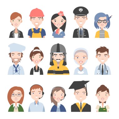 Farklı mesleklerden insanlar.