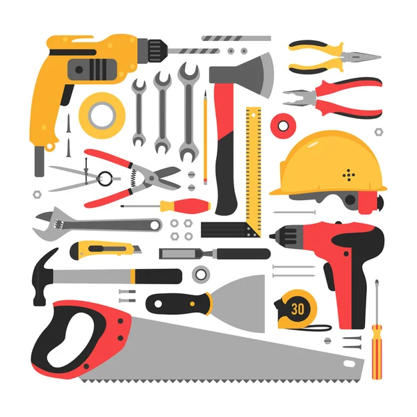 Tools icons on white — Stock Vector