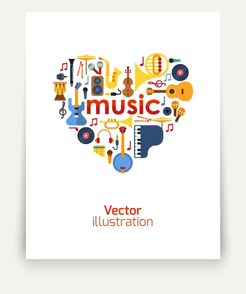Music Heart set — Stock Vector