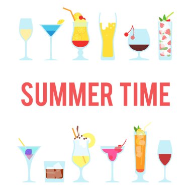Yaz kokteylleri kümesi.